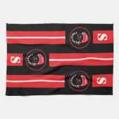 Rood Zwart Kerstfeest Theedoek (Horizontaal)