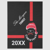 Rood Zwart Kerstfeest Tissuepapier (Voorkant)