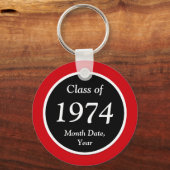 rood, zwart, klasse reünie partij gunsten, elk jaa sleutelhanger (Achterkant)