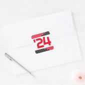 Rood & Zwart Klasse van '24 Afstuderen Vierkante Sticker (Envelop)