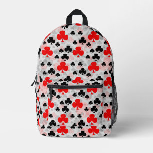 Rood Zwart Klaver Club Abstract Patroon Design Bedrukte Rugzak