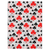 Rood Zwart Klaver Club Abstract Patroon Design Klembord (Achterkant)