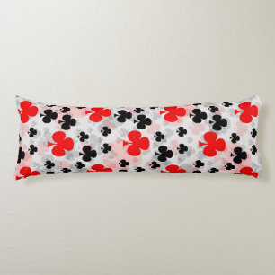 Rood Zwart Klaver Club Abstract Patroon Design Lichaamskussen
