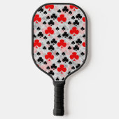 Rood Zwart Klaver Club Abstract Patroon Design Pickleball Paddle (Achterkant)