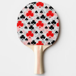 Rood Zwart Klaver Club Abstract Patroon Design Tafeltennisbatje