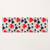 Rood Zwart Klaver Club Abstract Patroon Design Yogamat (Achterkant (horizontaal))