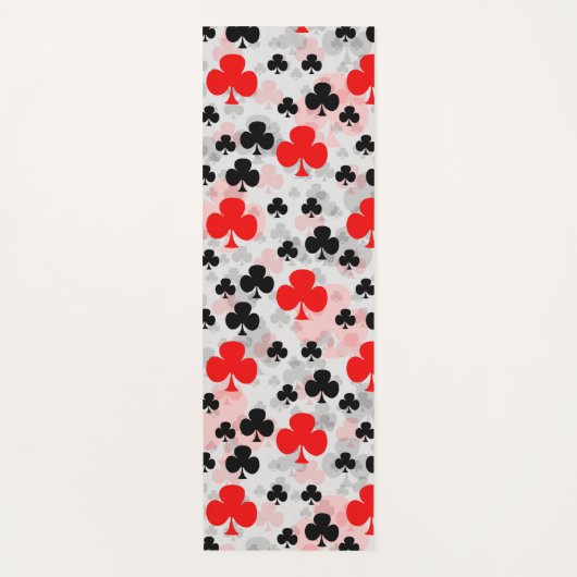 Rood Zwart Klaver Club Abstract Patroon Design Yogamat (Voorkant)