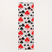Rood Zwart Klaver Club Abstract Patroon Design Yogamat (Achterkant)
