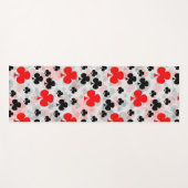 Rood Zwart Klaver Club Abstract Patroon Design Yogamat (Voorkant (horizontaal))