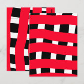 Rood zwart kruis dambord eenvoudig man jongen cade briefkaart (Voorkant / Achterkant)