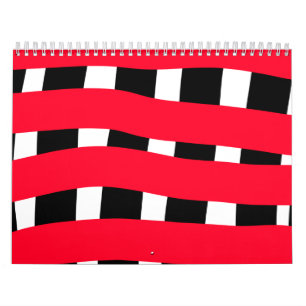 Rood zwart kruis dambord eenvoudig man jongen cade kalender