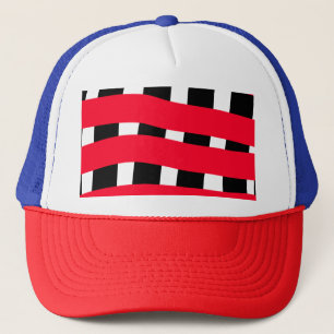 Rood zwart kruis dambord eenvoudig man jongen cade trucker pet
