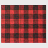 Rood Zwart Kruisraster Buffalo Check Cadeaupapier (Vlak)