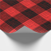 Rood Zwart Kruisraster Buffalo Check Cadeaupapier (Hoek)