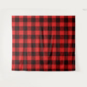 Rood Zwart Kruisraster Buffalo Check Wandkleed (Voorkant (horizontaal))