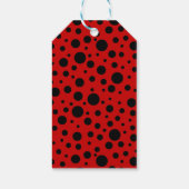 Rood Zwart Ladybug Lijst Polka Dots Kids Verjaarda Cadeaulabel (Achterkant)