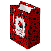 Rood Zwart Ladybug Lijst Polka Dots Kids Verjaarda Medium Cadeauzakje (Voorkant Gekanteld)