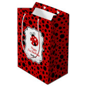 Rood Zwart Ladybug Lijst Polka Dots Kids Verjaarda Medium Cadeauzakje (Achterkant Gekanteld)