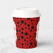 Rood Zwart Ladybug Lijst Polka Dots Kids Verjaarda Papieren Bekers (Links)