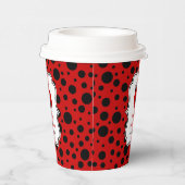 Rood Zwart Ladybug Lijst Polka Dots Kids Verjaarda Papieren Bekers (Rechts)