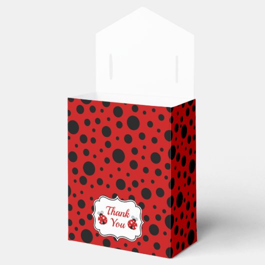 Rood Zwart Ladybug Lijst Polka Dots Verjaardag Bed Bedankdoosjes (Geopend)