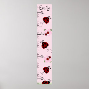 Rood & zwart, ladybugs Groeigrafiek houdt bij 8x44 Poster