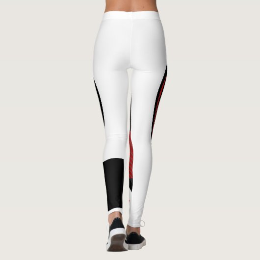 Rood, Zwart Leggings (Achterkant)