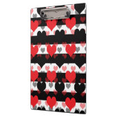 Rood Zwart Liefde Harten Met Zwart Wit Strepen Klembord (Links)