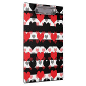 Rood Zwart Liefde Harten Met Zwart Wit Strepen Klembord (Rechts)