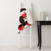 Rood Zwart Liefde Harten Met Zwart Wit Strepen Sherpa Deken (In situ)