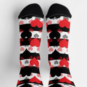 Rood Zwart Liefde Harten Met Zwart Wit Strepen Sokken (Top)