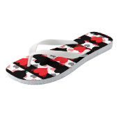 Rood Zwart Liefde Harten Met Zwart Wit Strepen Teenslippers (Schuin)