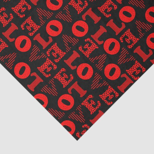 Rood & Zwart LIEFDE Tissue Papier (Detail)