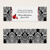 Rood Zwart lieveheersbeestje damast baby shower gu Mini Visitekaartjes (Voorkant /achterkant)