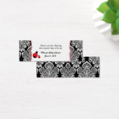 Rood Zwart lieveheersbeestje damast baby shower gu Mini Visitekaartjes (Bureau)