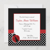 Rood zwart lieveheersbeestje foto geboorte aankond aankondiging (Achterkant)