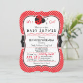 Rood & Zwart lieveheersbeestje; Schattige Baby sho Kaart (Staand voorkant)