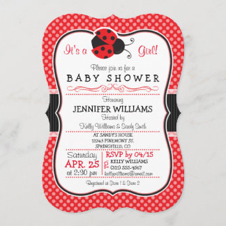 Rood & Zwart lieveheersbeestje; Schattige Baby sho Kaart