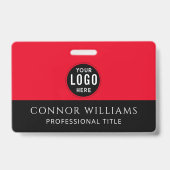 Rood Zwart Logo Personeels-ID Badge (Achterkant)