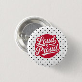 Rood & Zwart Luid & Trots Moeder van de Cheerleade Ronde Button 3,2 Cm (Voorkant /achterkant)