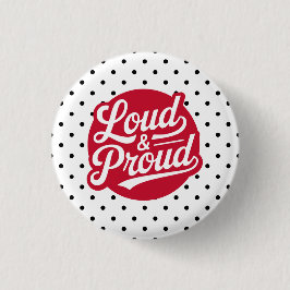 Rood & Zwart Luid & Trots Moeder van de Cheerleade Ronde Button 3,2 Cm