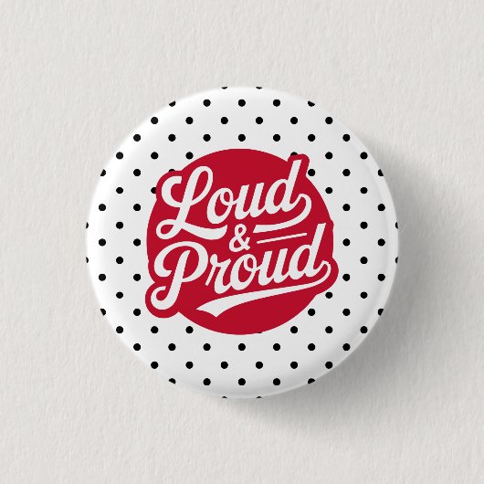 Rood & Zwart Luid & Trots Moeder van de Cheerleade Ronde Button 3,2 Cm (Voorkant)