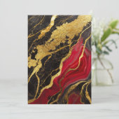 Rood Zwart Marmer Patroon met Goud Kaart (Staand voorkant)