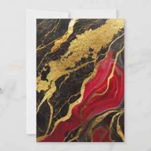 Rood Zwart Marmer Patroon met Goud Kaart