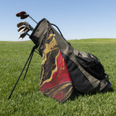 Rood zwart marmeren patroon met goud golfhanddoek (Groen)