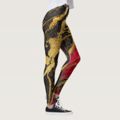 Rood zwart marmeren patroon met goud leggings (Rechts)