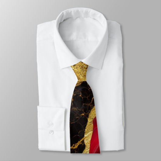 Rood zwart marmeren patroon met goud stropdas (Gebonden)