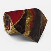 Rood zwart marmeren patroon met goud stropdas (Opgerold)