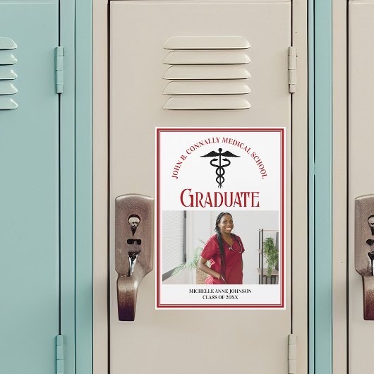 Rood Zwart Medische School Afstuderen Fotomagneet