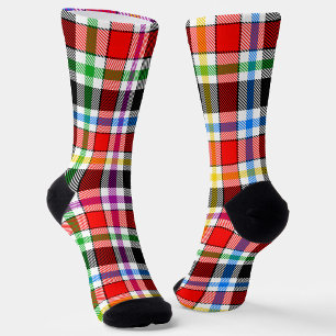 Rood Zwart Meerkleurig Flanel Plaid Tartan Design Sokken